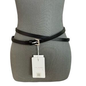 NWT Women BELT TED BAKER London ANDINA
Black Leather Double Wrap Slim Waist BELT